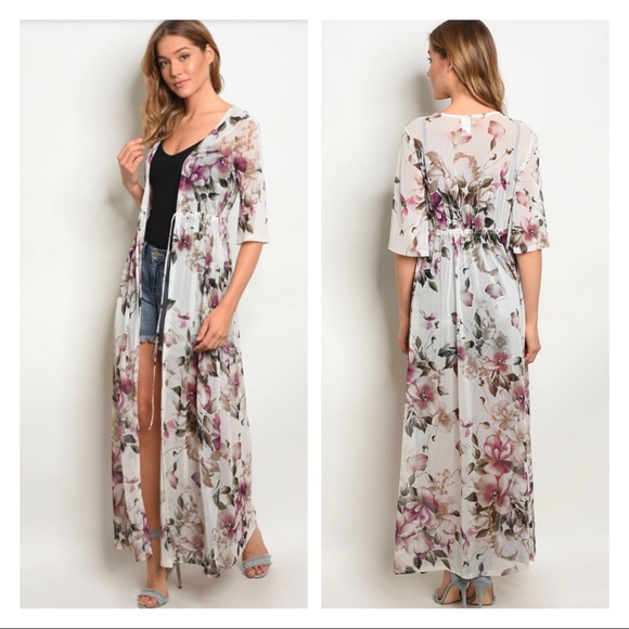 LilyandGypsy Sweaters - Floral print kimono cardigan